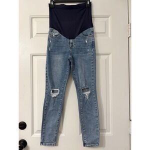 PinkBlush | Distressed Skinny Maternity Jeans | 26 || Blue|